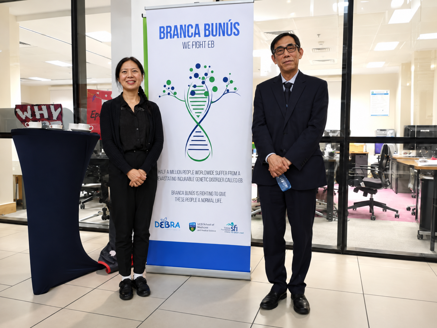 Professor Wenxin Wang and Dr Hongyun Tai at the 2019 NovaUCD venture launch event